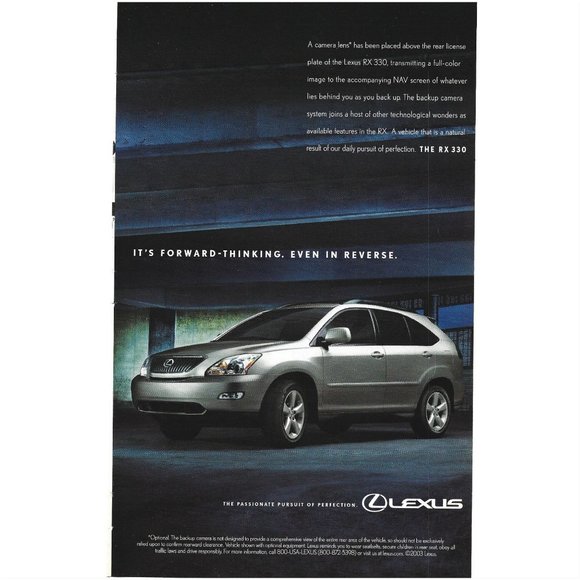 Lexus The RX 330 Passionate Pursuit Car Auto 2000s Print Ad - Picture 4 of 4